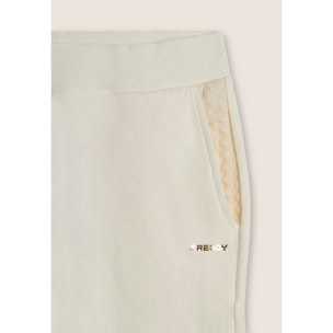 Pantaloni regular in felpa garzata con dettagli a trecce