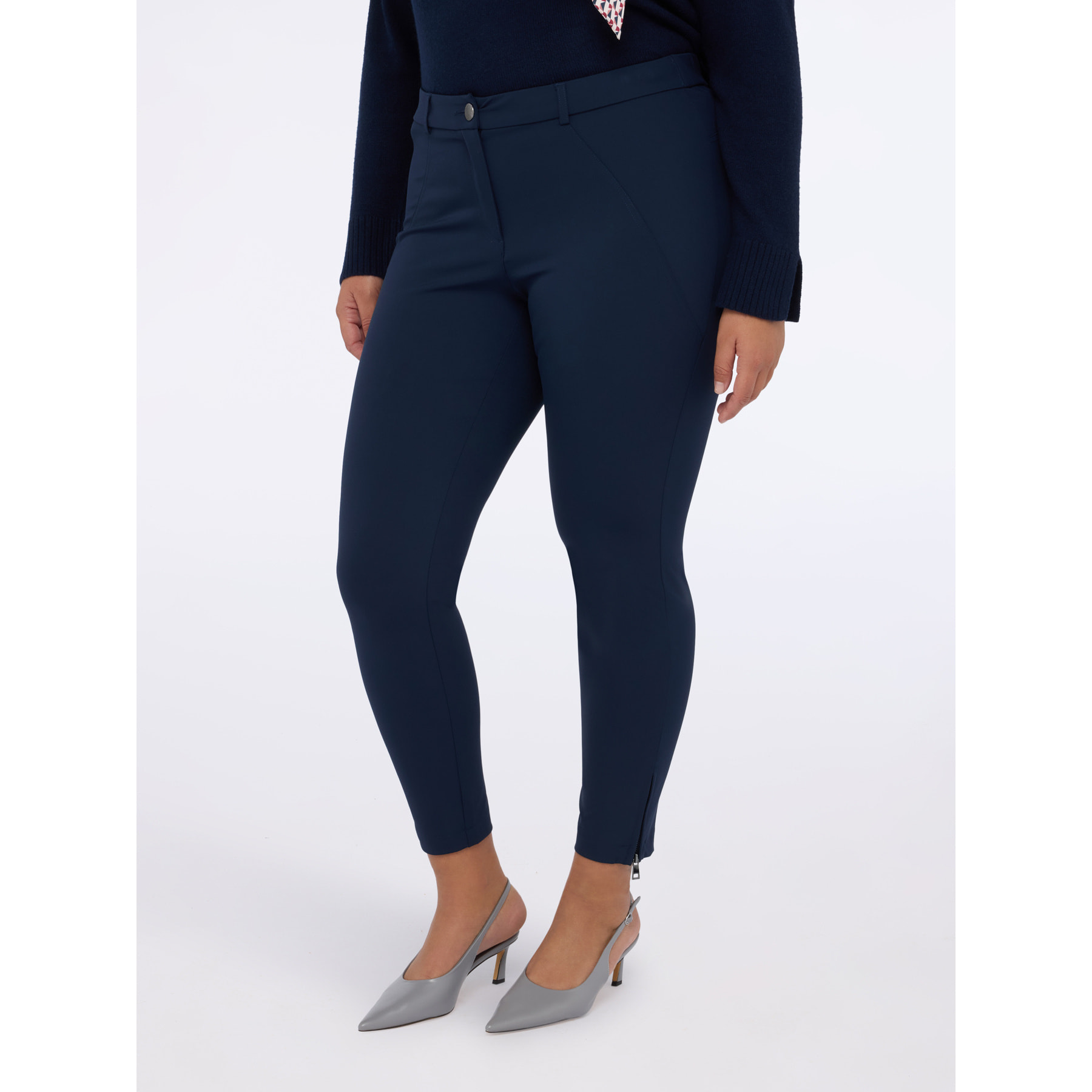 Fiorella Rubino - Pantaloni skinny con zip decorative - Blu