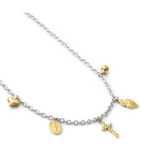 Collar Sixi acabado oro 18k y plata
