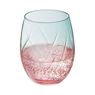 4 vasos de agua de colores 36 cl Swirly Spring - Cristal d'Arques