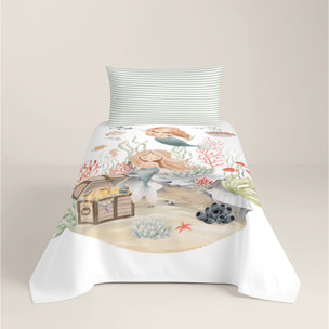 Cool Kids - Juego de Sábanas Estampadas - Infantil - Incluye 1 Funda de Almohada + 1 Sábana Bajera - 100% Algodón - Athina