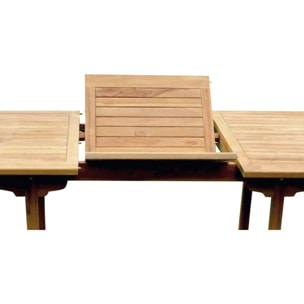 Table de jardin rectangulaire et 8 chaises en teck ADAGNA