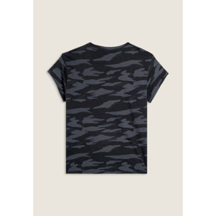T-shirt camouflage con maniche ad aletta