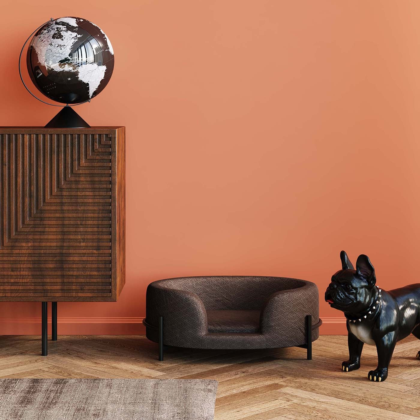 Déco bouledogue gangster noir Kare Design