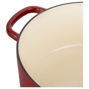 Cocotte en fonte 37 cm, Ovale, Rouge