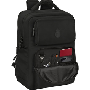 Mochila 2 bolsillos portatil 15,6+usb real madrid premium