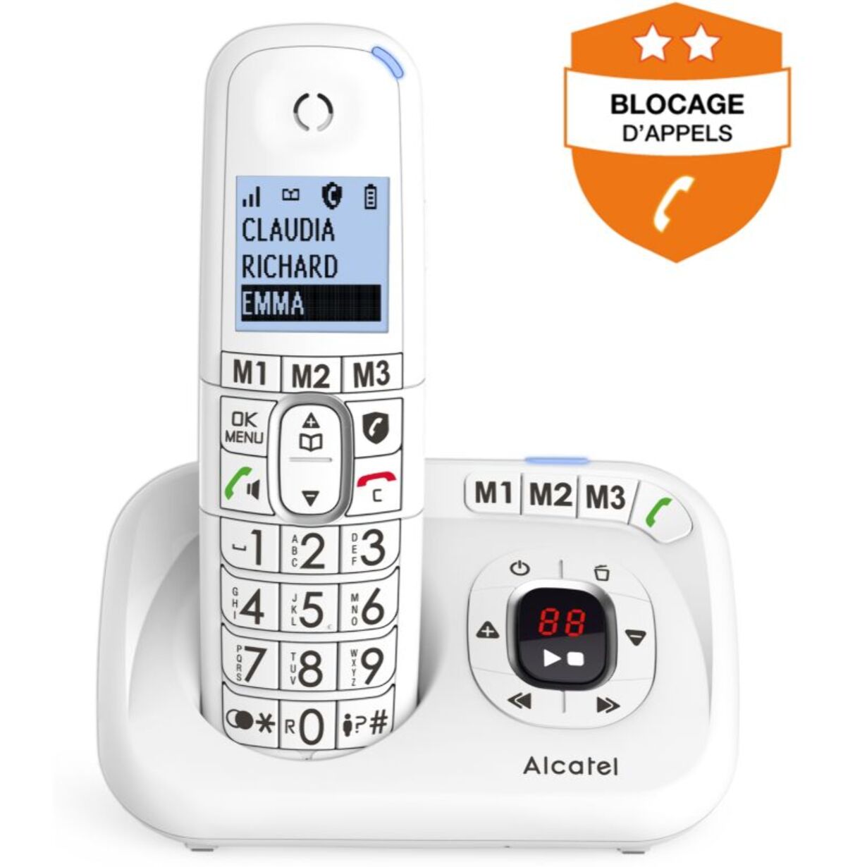 Téléphone sans fil ALCATEL XL785 Voice Blanc