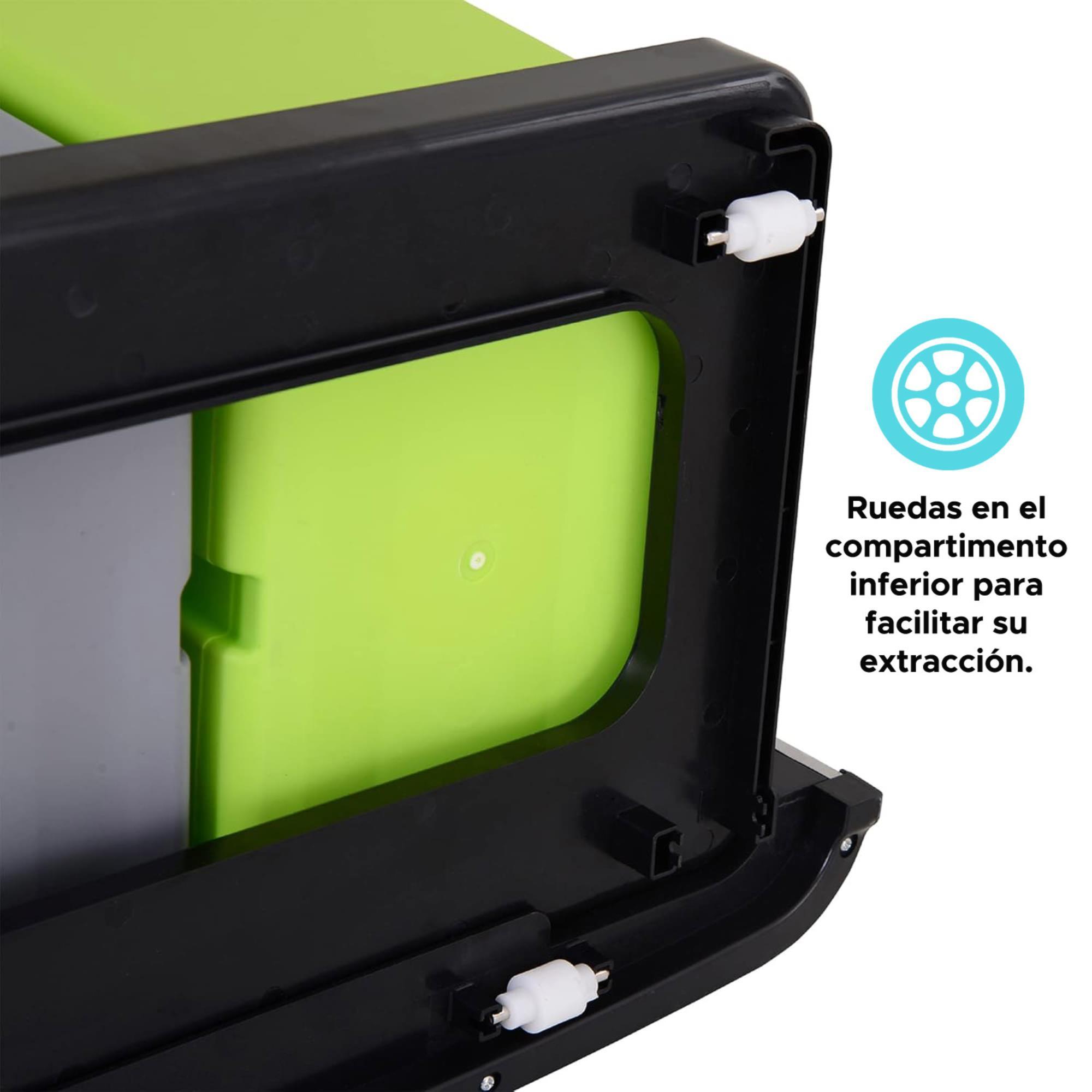 Well home papelera de reciclaje 62l (37l+25l), cubo de basura con 2 compartimentos, apertura automática con sensor, en acero inoxidable, blanco