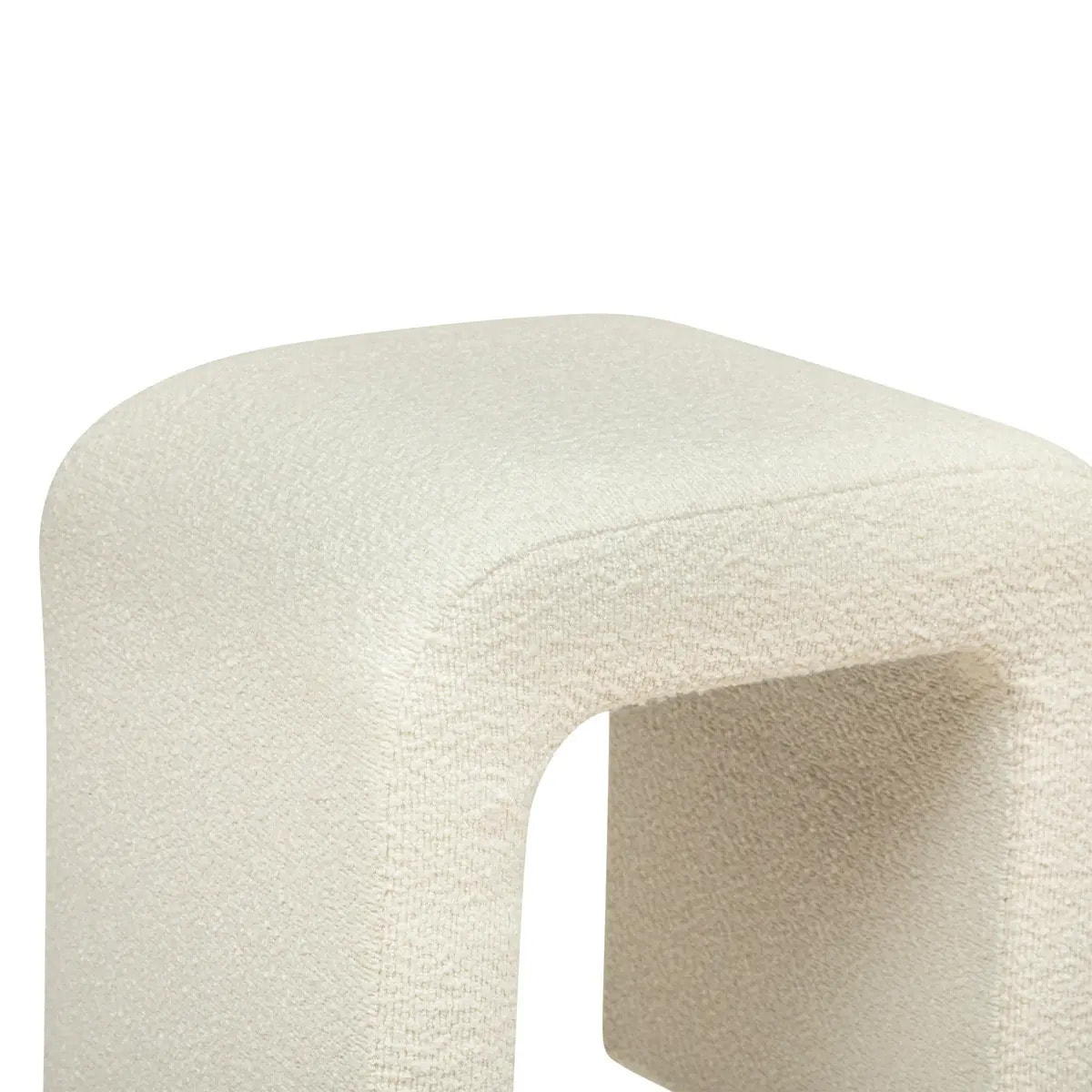 Pouf "Sevi" en bouclette 41x35cm blanc