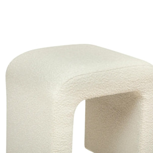 Pouf "Sevi" en bouclette 41x35cm blanc