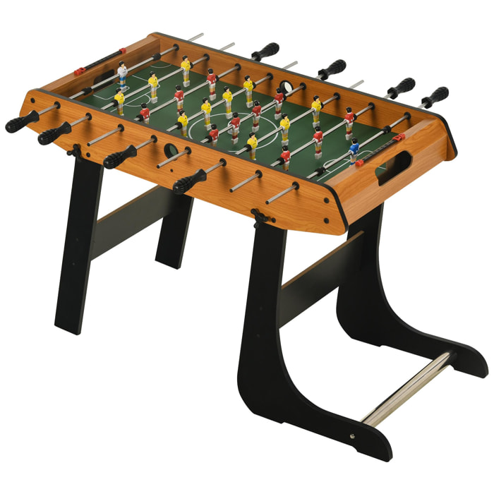 Baby-foot table de Babyfoot pliable dim. 98L x 42l x 62H cm 2 balles fournies MDF imitation bois et noir