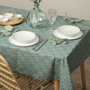 Nappe imprimée anti-tache "Thais" - vert - 150x300 cm