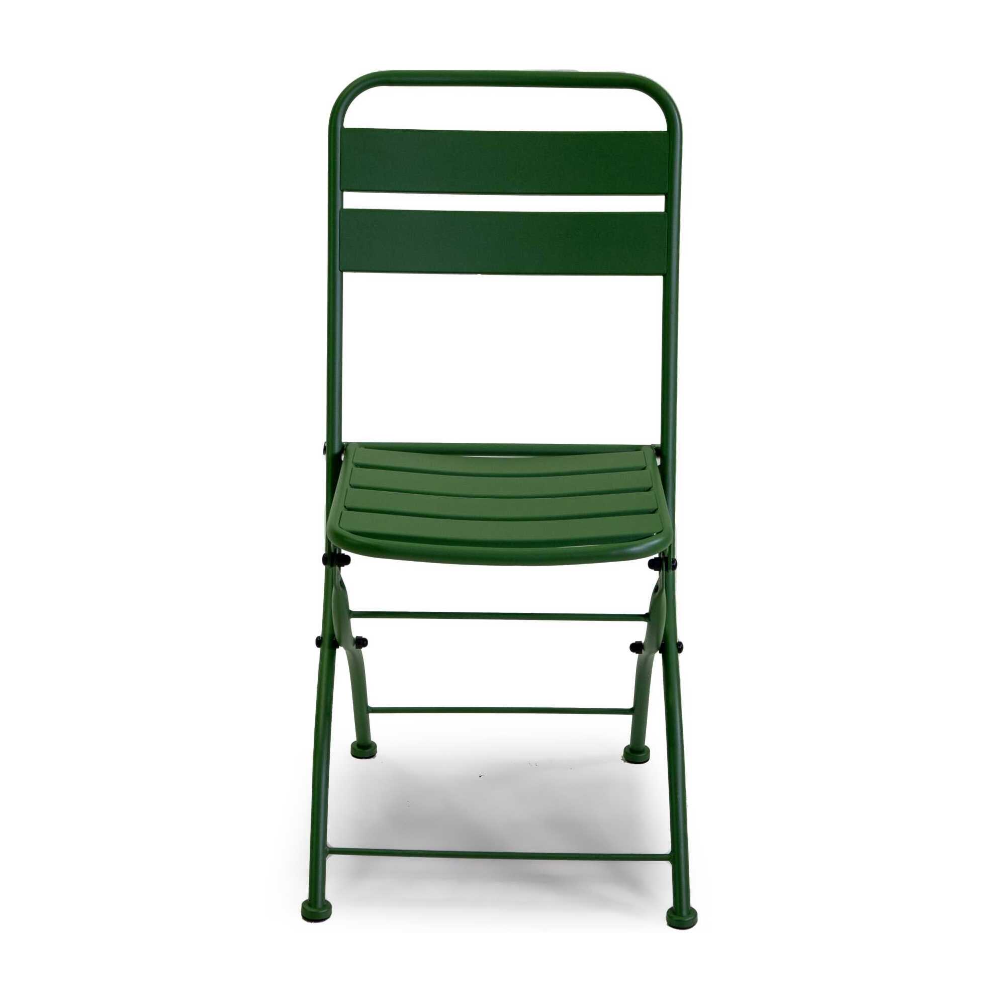 Sedia Rovigo Vacchetti in metallo pieghevole verde cm44x53h45/86