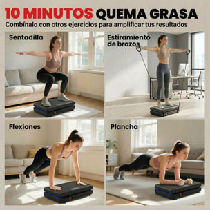 Plataforma Vibratoria, 120 Velocidades, 5 Programas, Plataforma Vibración Muscular 200W con 2 Bandas Elásticas, Pantalla LED, Luz, Mando a Distancia, Carga 120 kg para Hacer Ejercicio en Casa