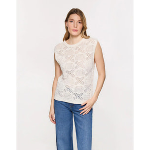 Camiseta de Punto Calado Blanco - Grapi