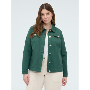 Fiorella Rubino - Giacca denim con bottoni decorativi - Verde