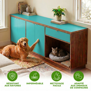 Rouleau adhésif décoratif Vinyle au Mètre - Turquoise - Sticker Lavable Imperméable Mur Cuisine Meubles