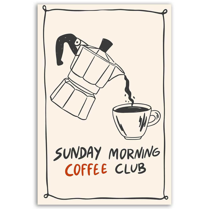 Tableau Sunday Morning Coffee Club Toile imprimée
