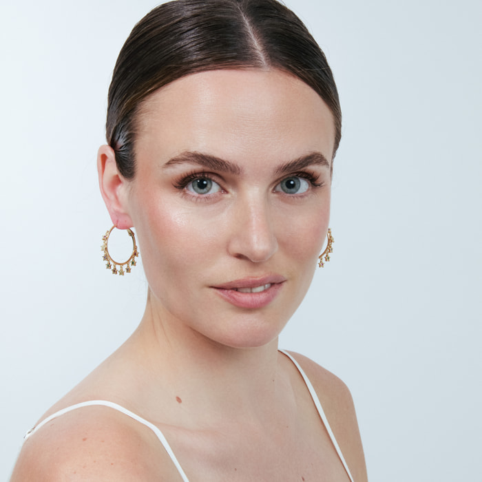 Pendientes Isra acabado oro amarillo 18k