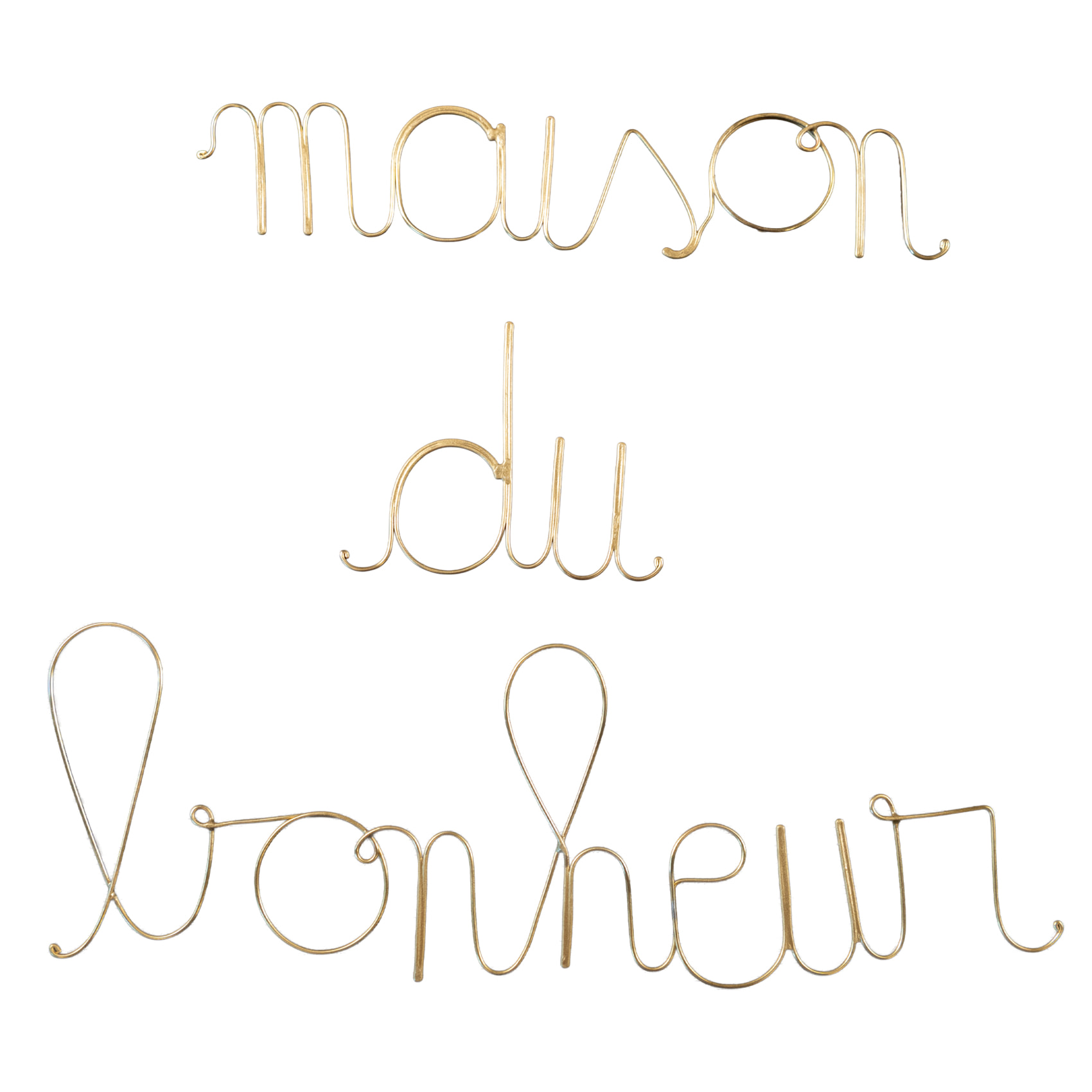 Mot fil de laiton 'MAISON DU BONHEUR' - Doré Vieilli