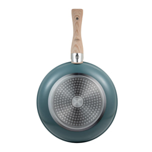 Set de 5 Sartenes Ø18Ø20Ø22Ø24Ø26cm en Aluminio prensado Verde + 2 Mangos extraíbles Click&Cook Bergner