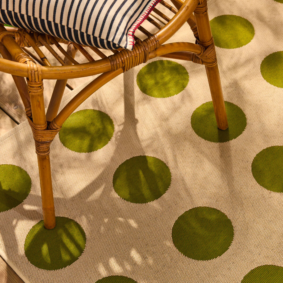 RIVIERA - Tapis intérieur/extérieur à motif pois creme