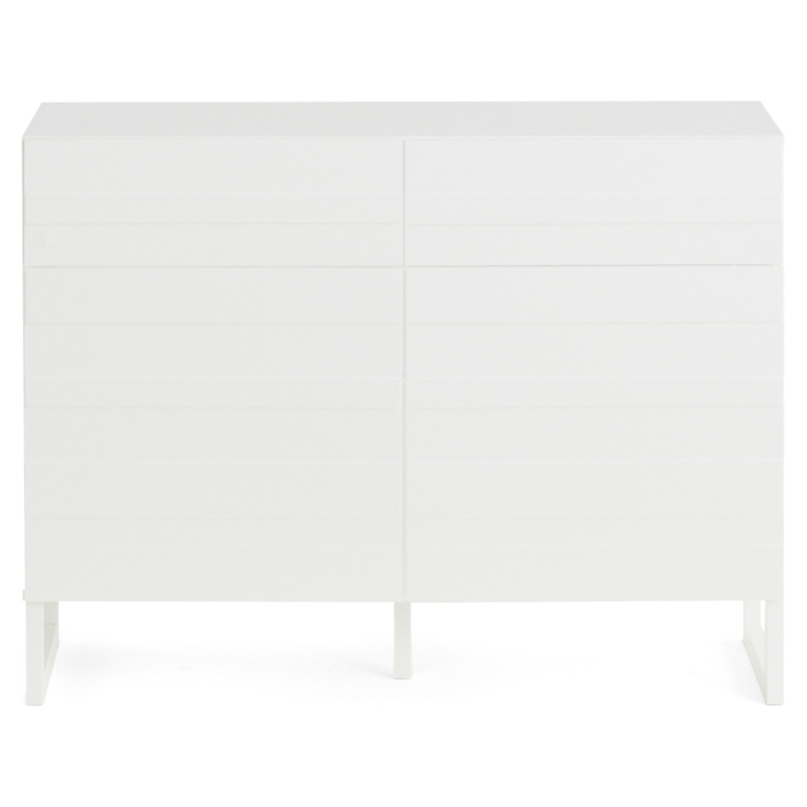 Sofia - buffet bas - blanc mat - 2 portes et 2 tiroirs - 110 cm - Blanc
