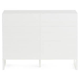 Sofia - buffet bas - blanc mat - 2 portes et 2 tiroirs - 110 cm - Blanc