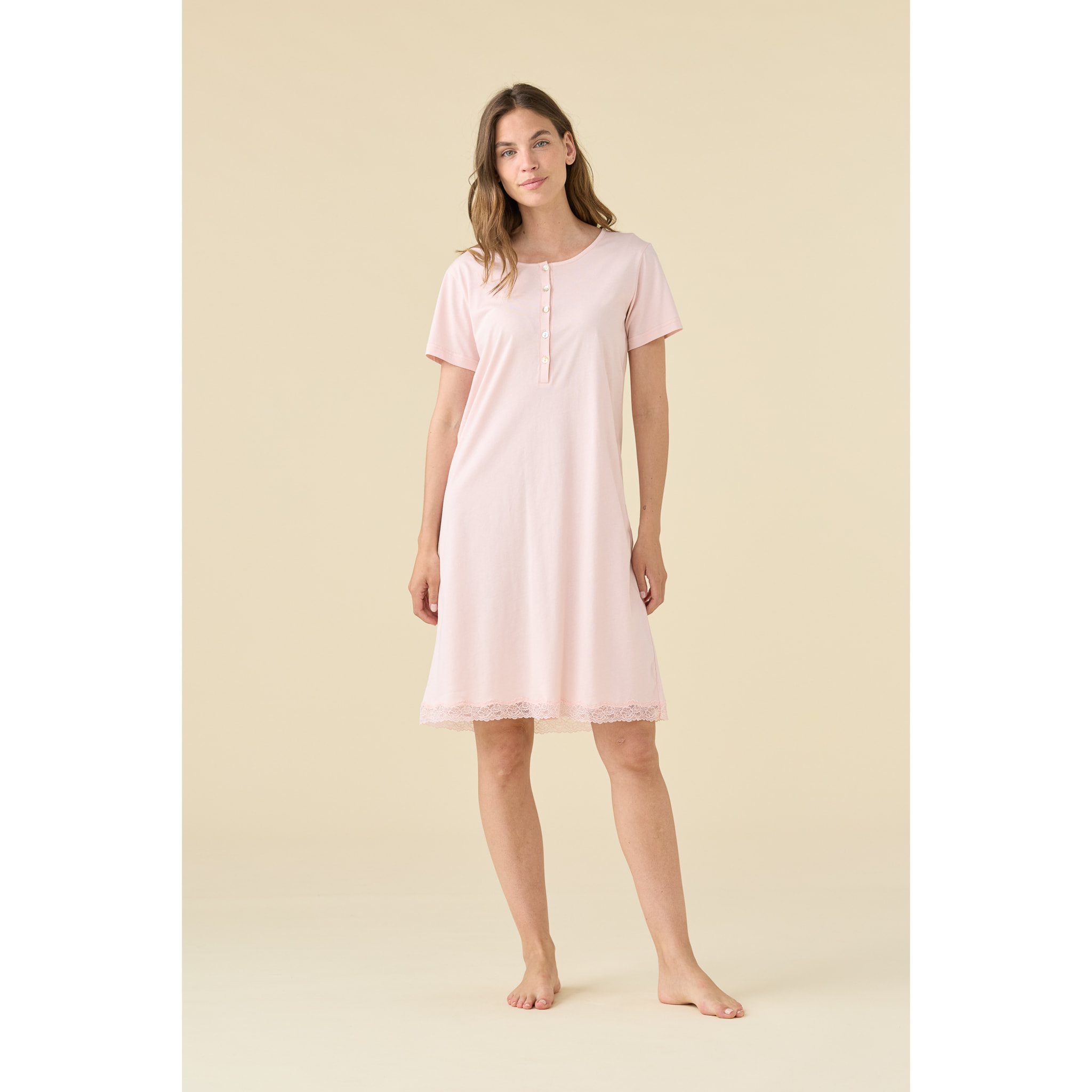 Camicia da notte donna estiva in cotone articolo essential. Noidinotte