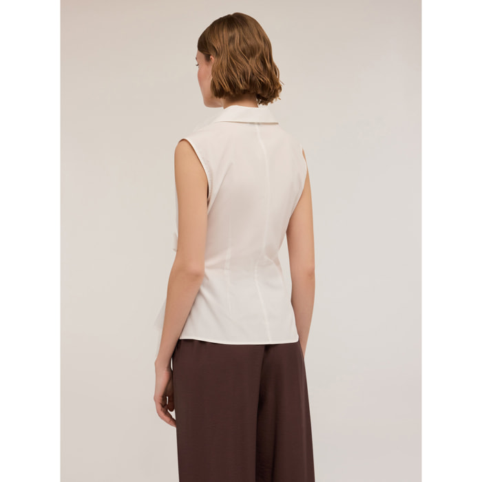 Motivi - Camisa sin mangas cruzada - Blanco