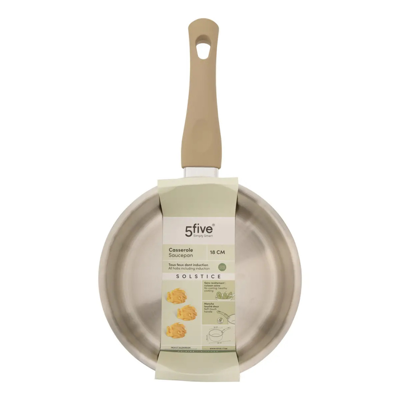 Casserole Solstice D18cm aluminium beige