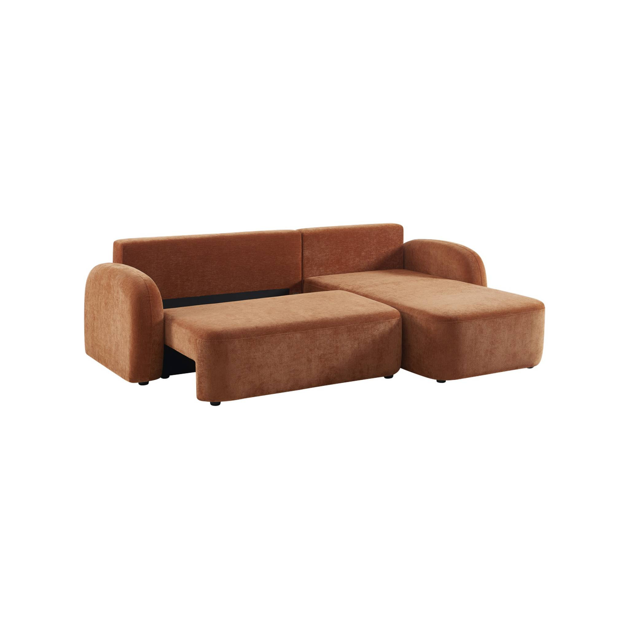Canapé d'angle réversible convertible 3 places tissu avec coffre NOUMA