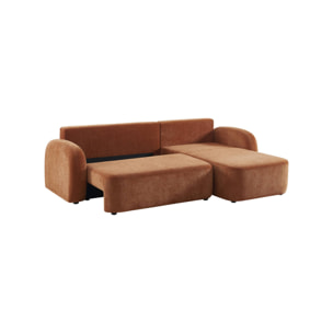 Canapé d'angle réversible convertible 3 places tissu avec coffre NOUMA