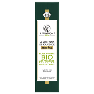 La Provençale Oleo-Jeunesse - Soin Yeux Booster d'Hydratation Anti-âge - Omégas d'huile d'Olive verte - 15ml