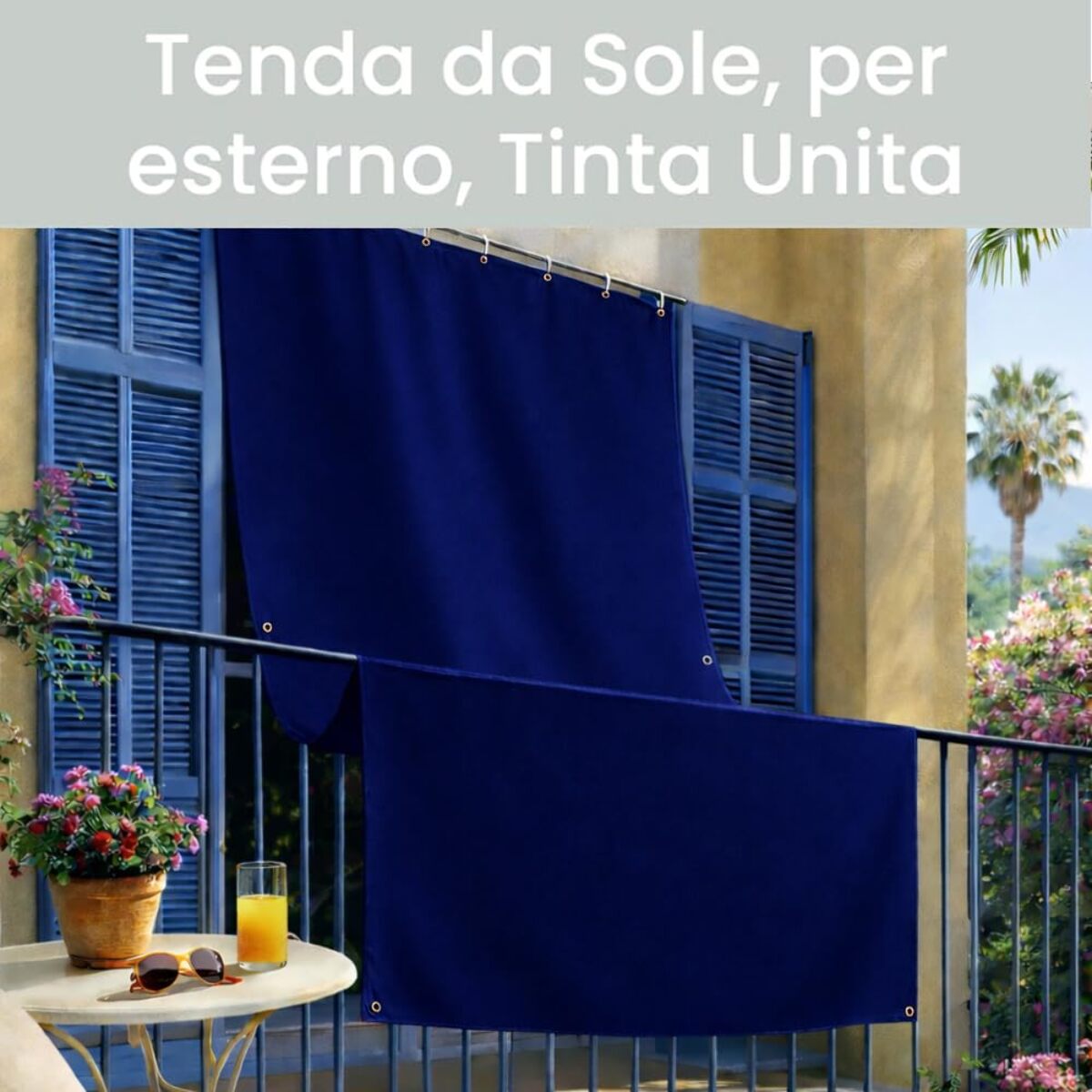 Intrecci Tenda da Sole per Esterno Impermeabile a Caduta con Occhielli Blu