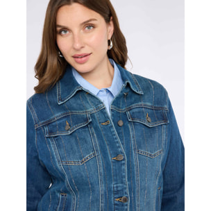 Fiorella Rubino - Chaqueta vaquera con rayas de estrás - Azul