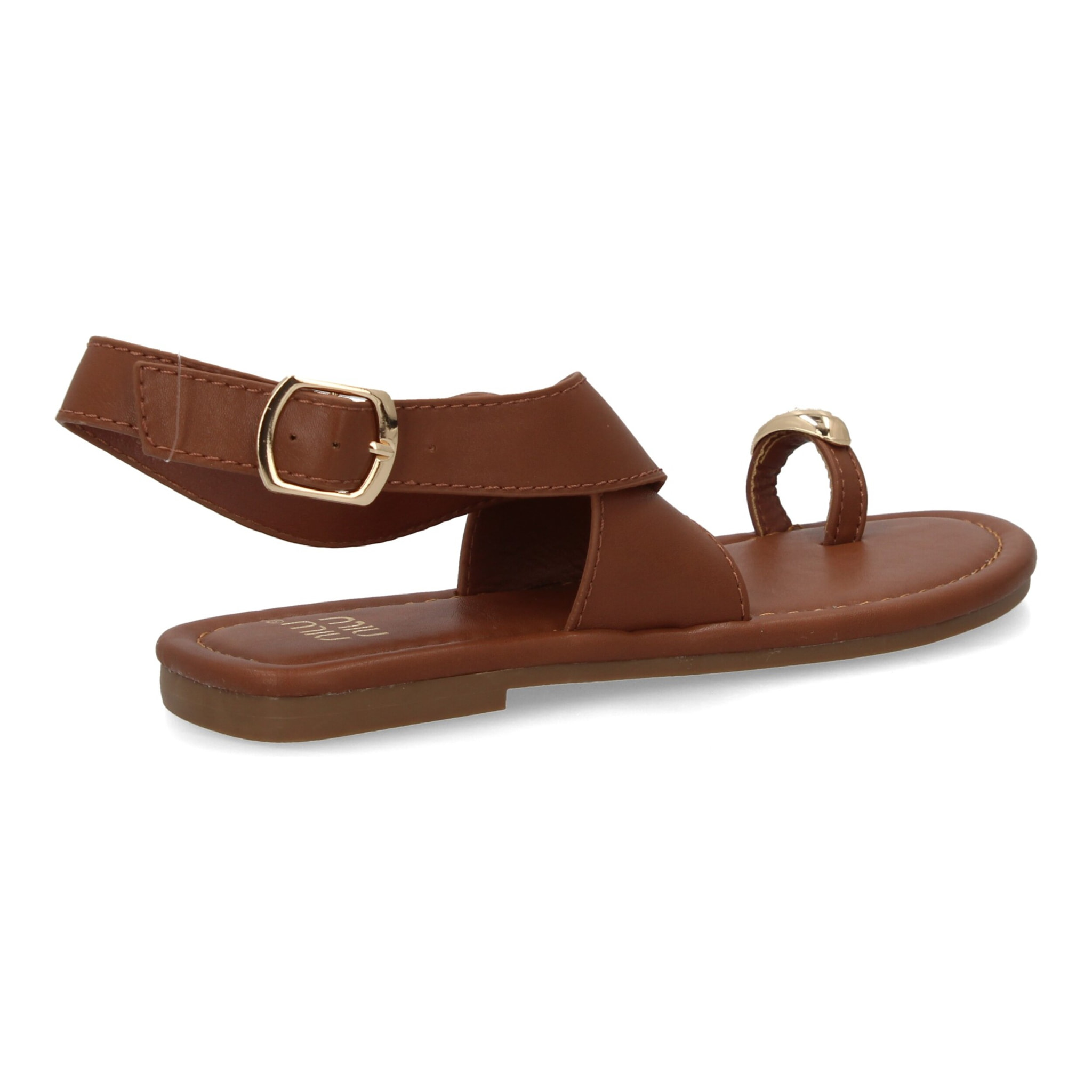 Sandalias planas elegantes mujer con adorno metálico.