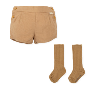 Pantalon bombacho y calcetines - Camel