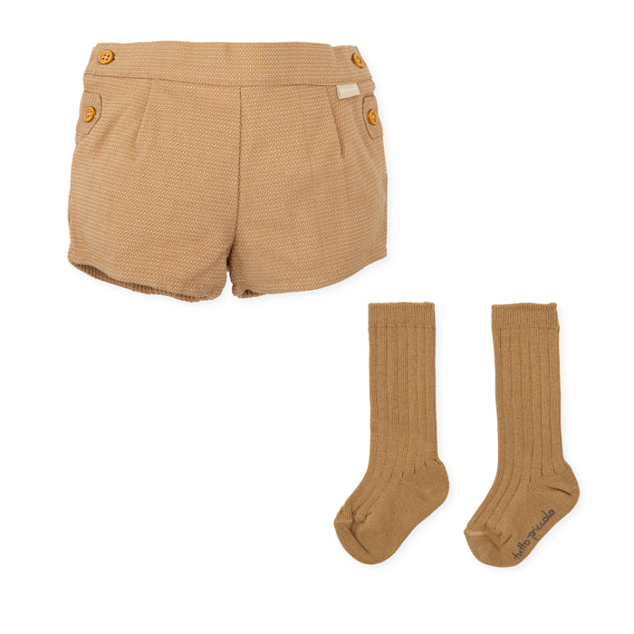 Pantalon bombacho y calcetines - Camel