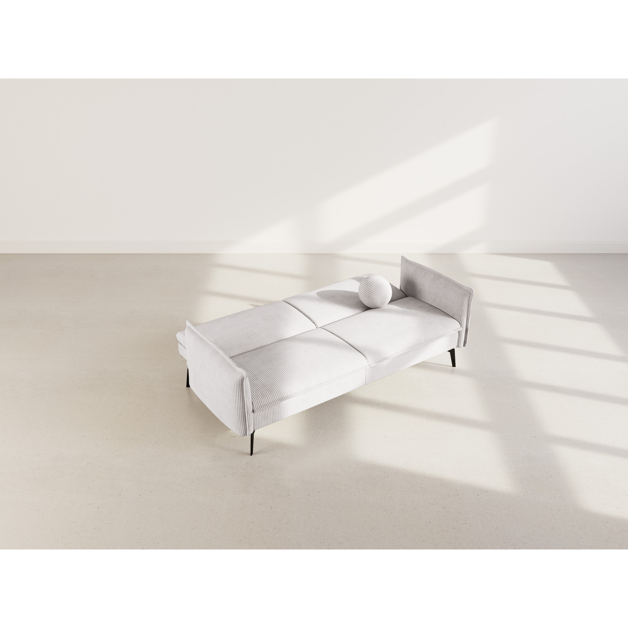 Lexie - Canapé convertible clic-clac 2 places en velours côtelé - Gris clair