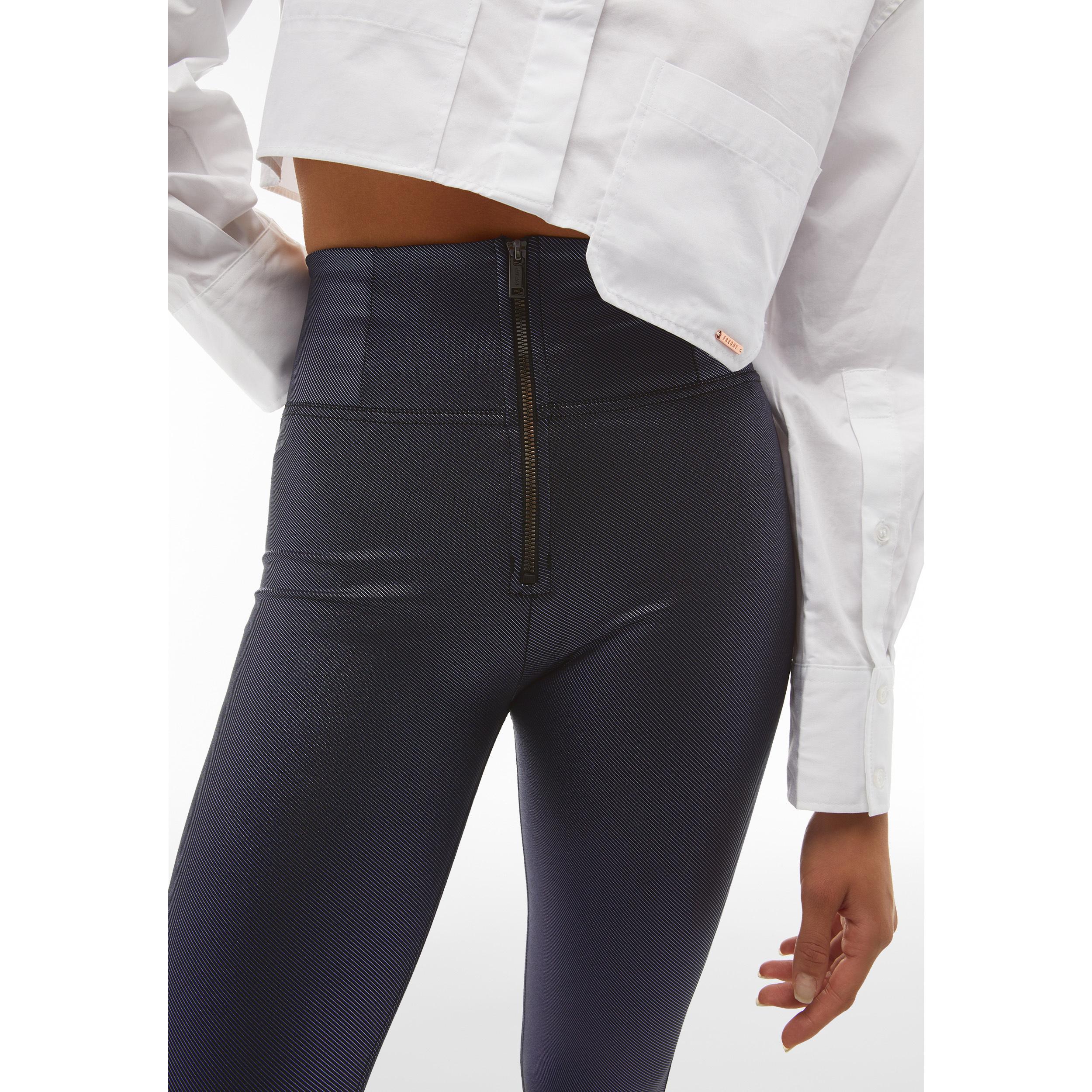 Pantaloni push up WR.UP® vita altissima effetto metallizzato