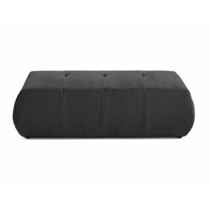 Onyx - pouf d'appoint - en velours côtelé - Gris foncé