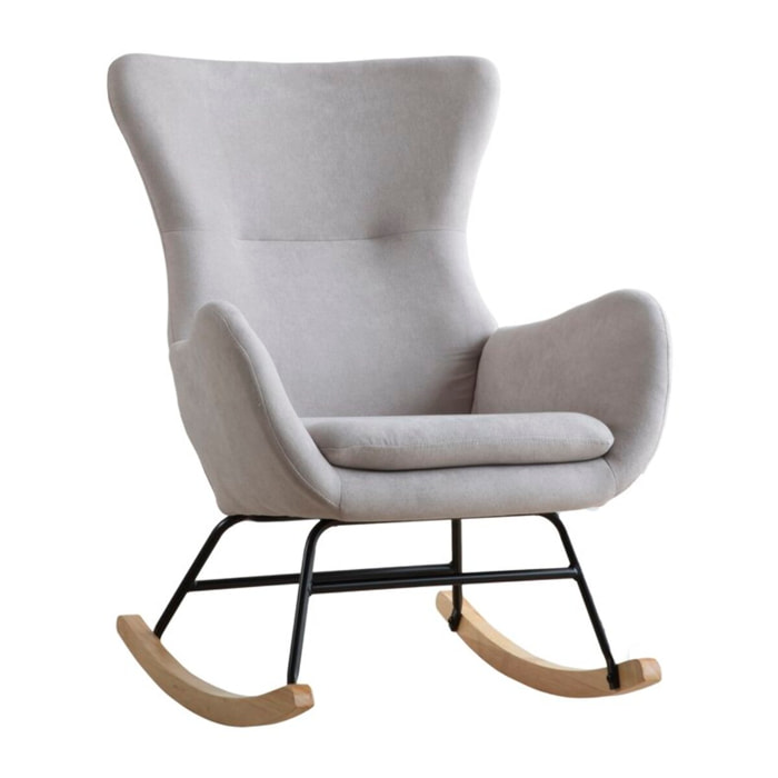 Fauteuil Vinci -siège en acier, contreplaqué, mousse et tissu-couleur beige 92 x 80 x 67 cm