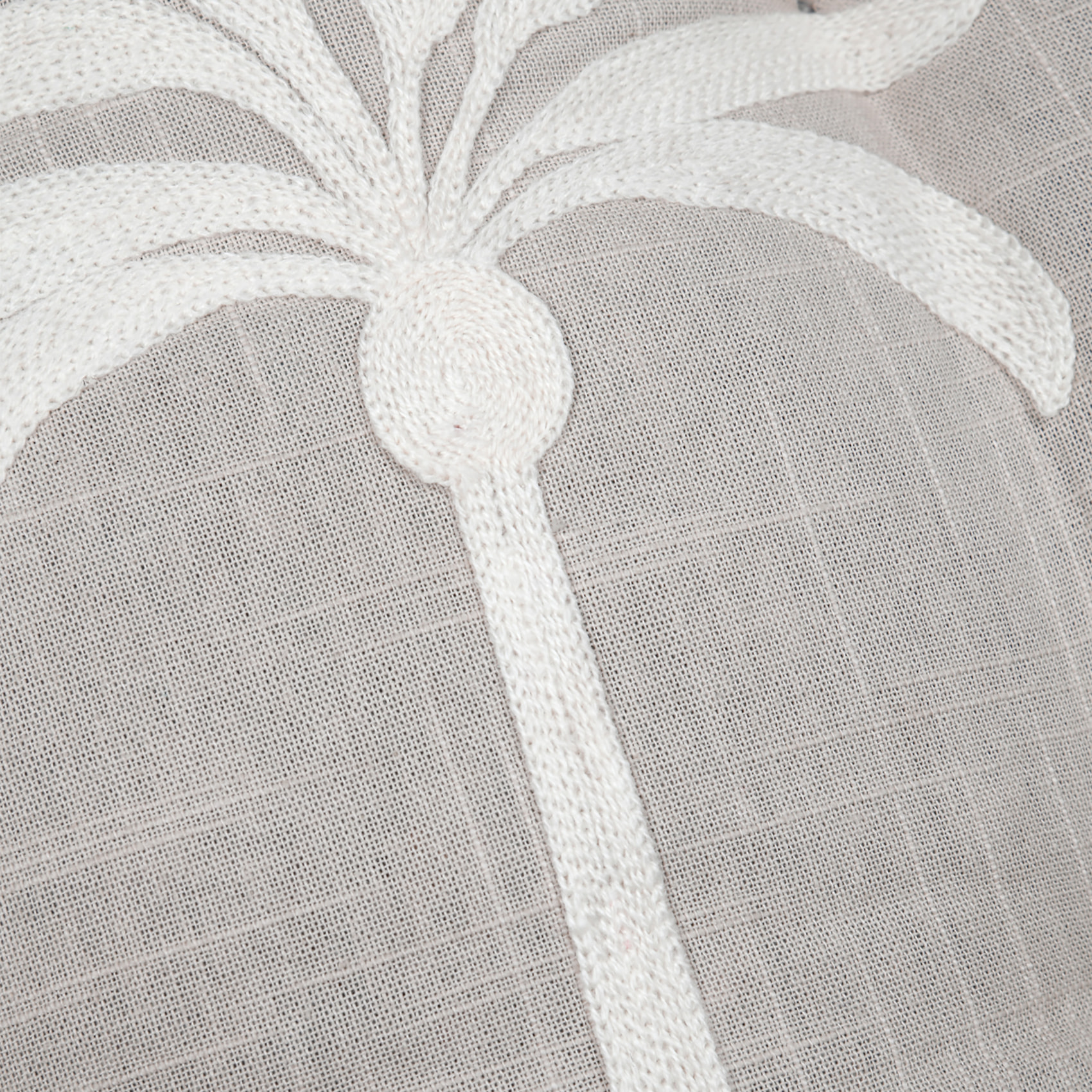 Galette de chaise brodée motif palmier - Gris