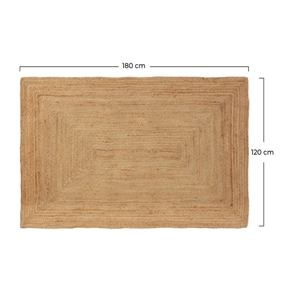 Tapis rectangulaire en jute naturel 180x120 cm - Marley