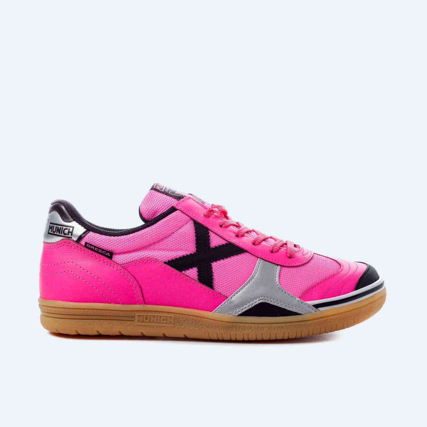 MUNICH GRESCA 10 Zapatillas fútbol sala Diseño Rosa y Plateado