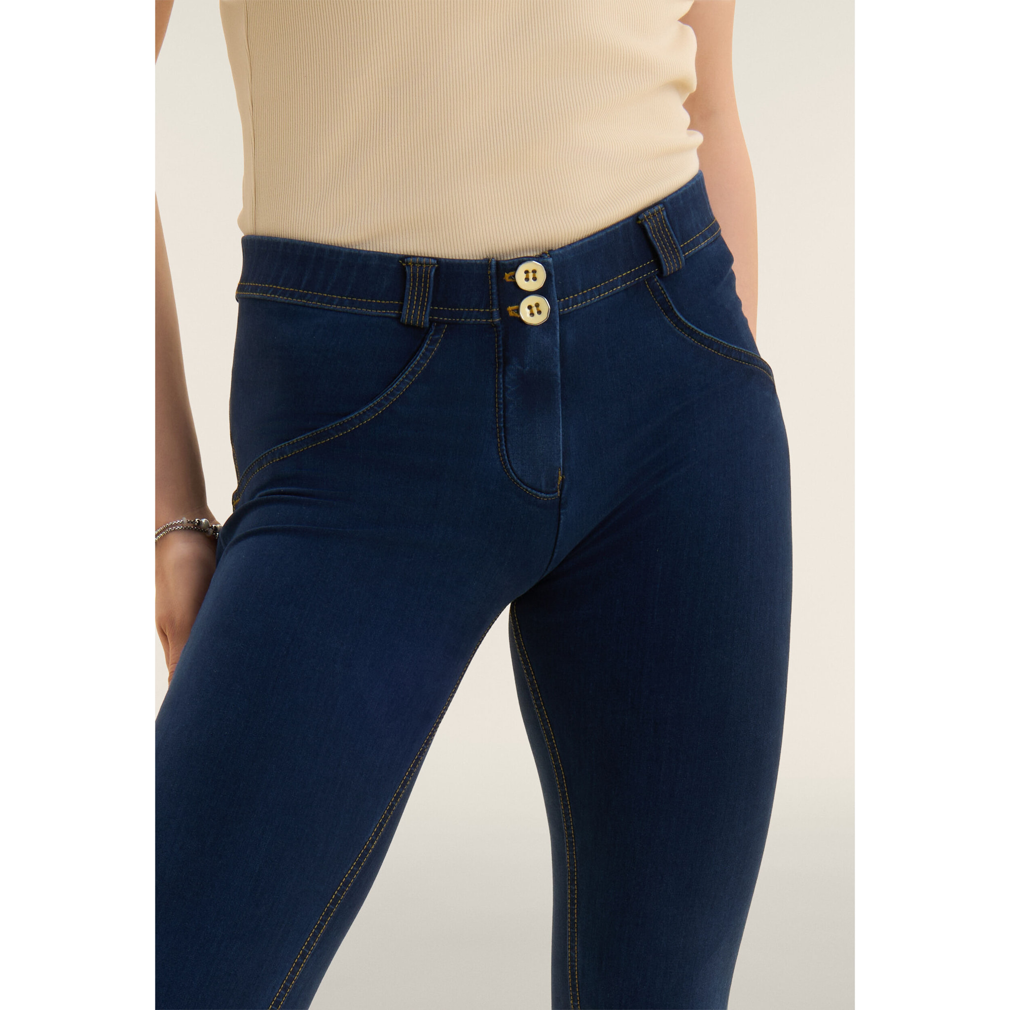Push up WR.UP® in fibra ecologica con effetto denim scuro