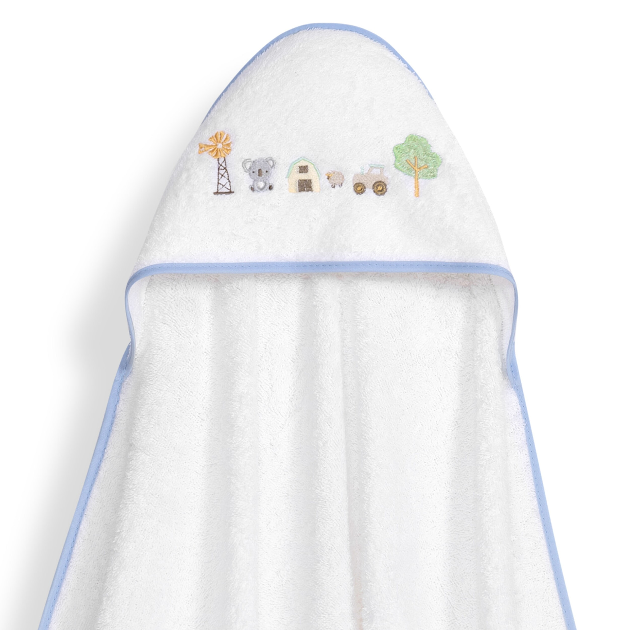 Capa Baño 1X1 Mod Granja Koala+ Gorro Bco/Azul