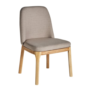 Silla de lino en color beige de 58x56x85cm