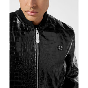 PHILIPP PLEIN Leather Bomber COCCO